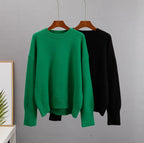 Women's Oversized Knit Sweater – Relaxed Long Sleeve Winter Sweater