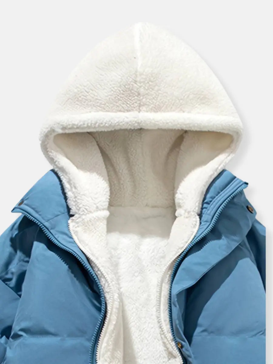 Women's Fleece Lined Winter Jacket – Hooded Zip Coat