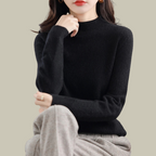 Women's Fitted Turtleneck Sweater – Classic Roll Neck Winter Sweater