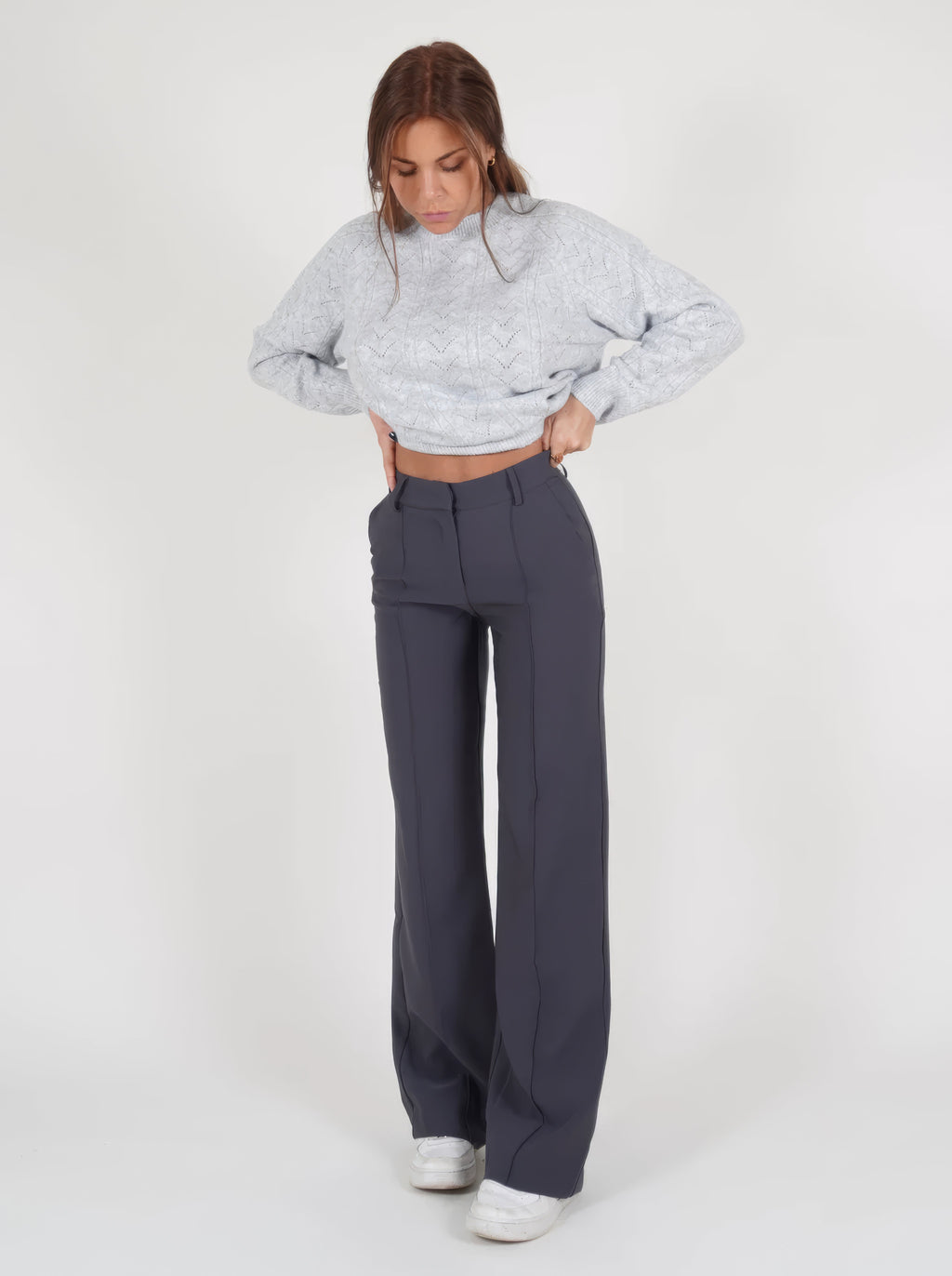 Women's Classic Straight Leg Pants – High Waist Tailored Dress Trousers
