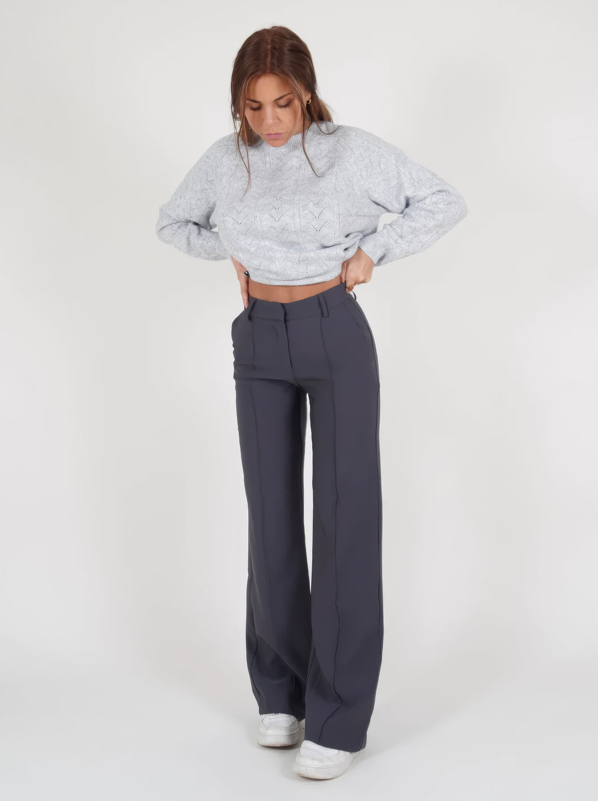Women's Classic Straight Leg Pants – High Waist Tailored Dress Trousers