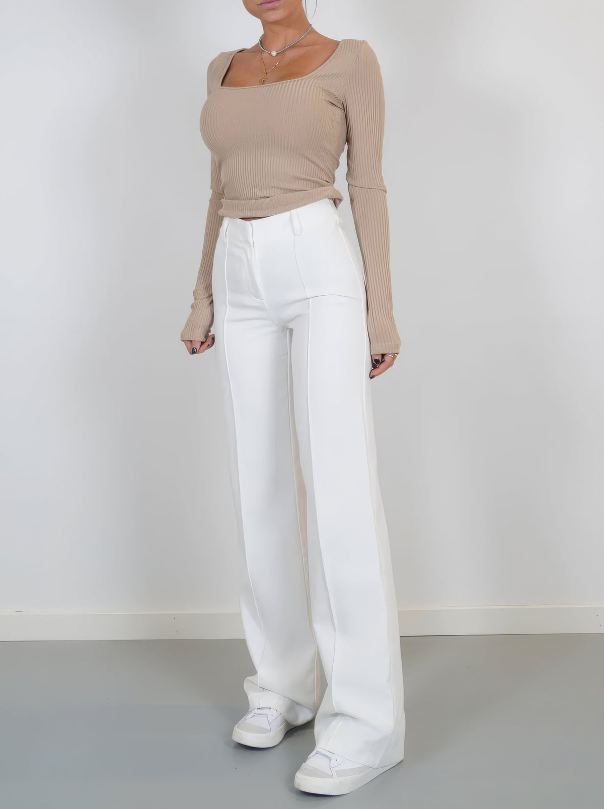 Women's Classic Straight Leg Pants – High Waist Tailored Dress Trousers