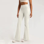 Women's High Rise Flare Leggings – Crossover Waist Yoga Workout Pants