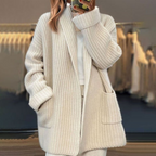 Women's Soft V-Neck Cardigan – Button Front Long Sleeve Knit Layer
