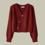 Women's V-Neck Long Sleeve Cardigan – Classic Button Front Cardigan