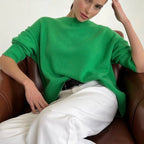 Women's Oversized Knit Sweater – Relaxed Long Sleeve Winter Sweater