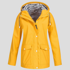 Women's Hooded Rain Jacket – Wind Resistant Zip-Up Outdoor Jacket