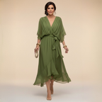 Women's V-Neck Summer Occasion Dress – Lightweight Flowy Dress