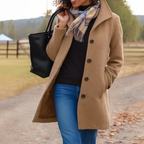 Women's Long Winter Coat – Button Front Overcoat