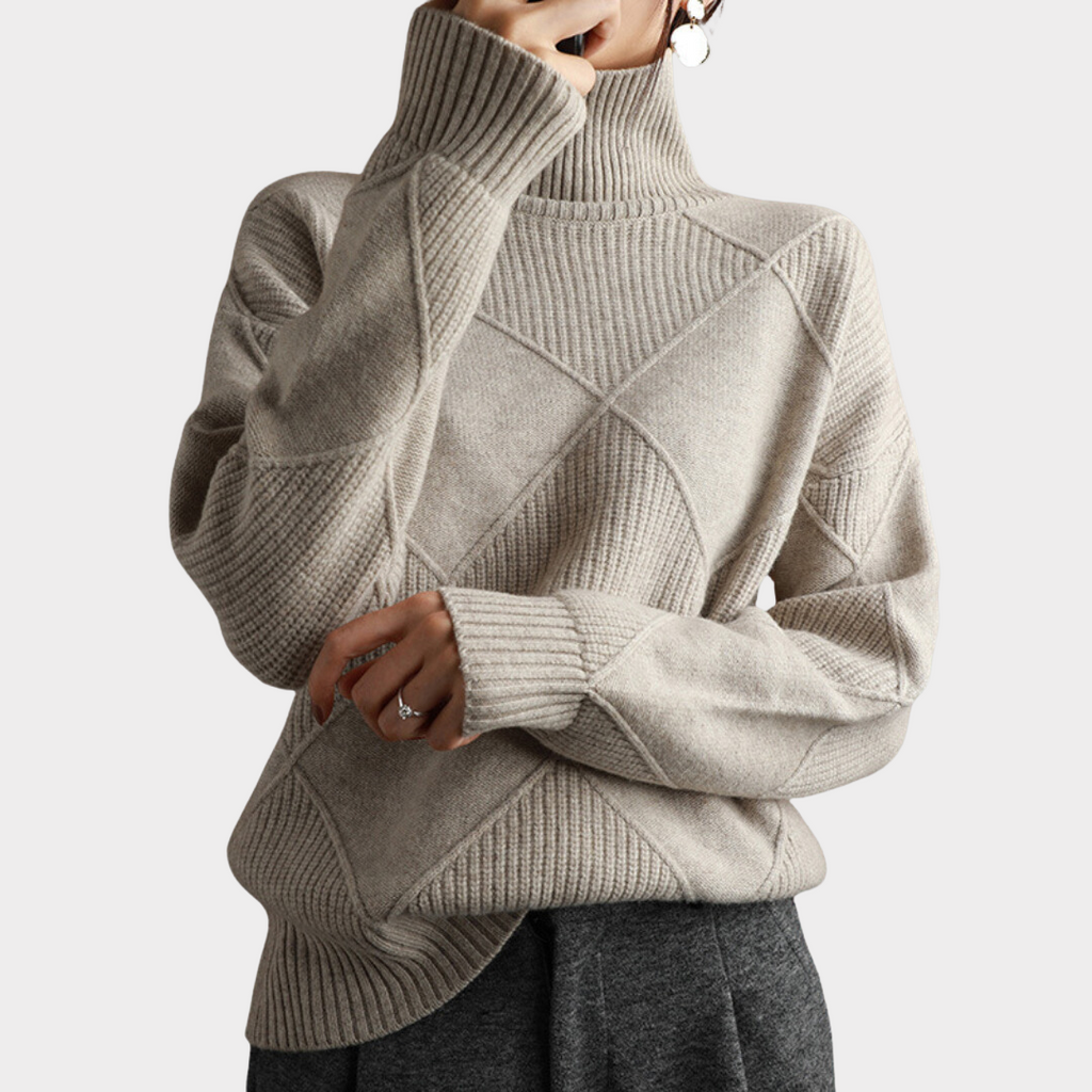 Women's Classic Turtleneck Sweater – High Neck Winter Knit Pullover