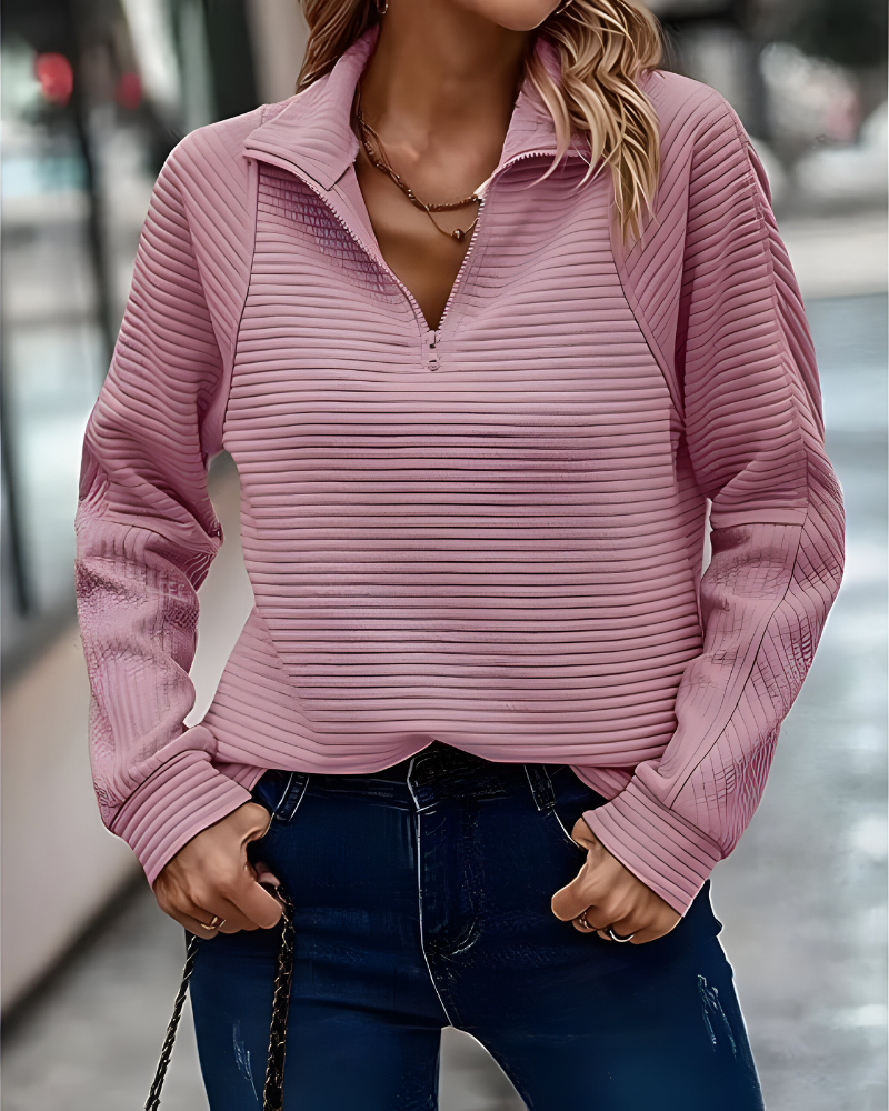 Women's Long Sleeve Casual Sweater – Relaxed Knit Pullover