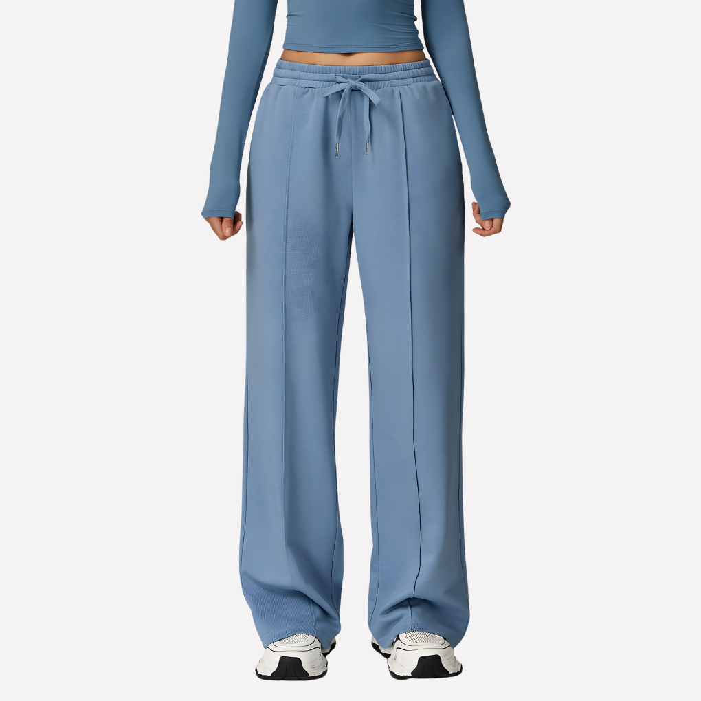 Women's Wide Leg Lounge Pants – Drawstring High Waist Pocket Sweatpants