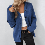 Women's Button Front Winter Cardigan – Thick Knit Long Sleeve Cardigan