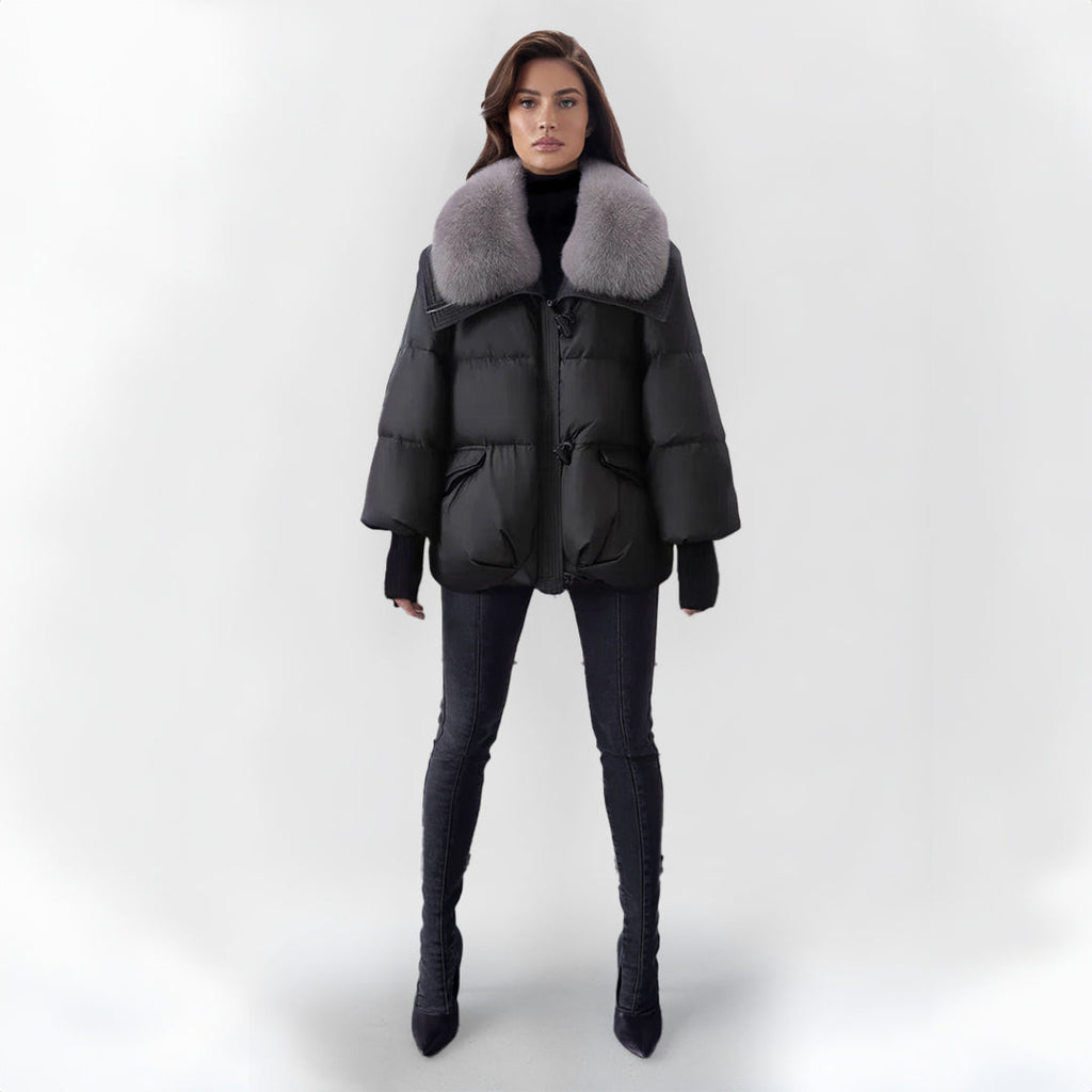 Women's Faux Fur Puffer Jacket – Longline Winter Coat