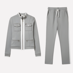 Women's Contrast Trim Tracksuit – Zip-Up Jacket & Coordinated Pants Set