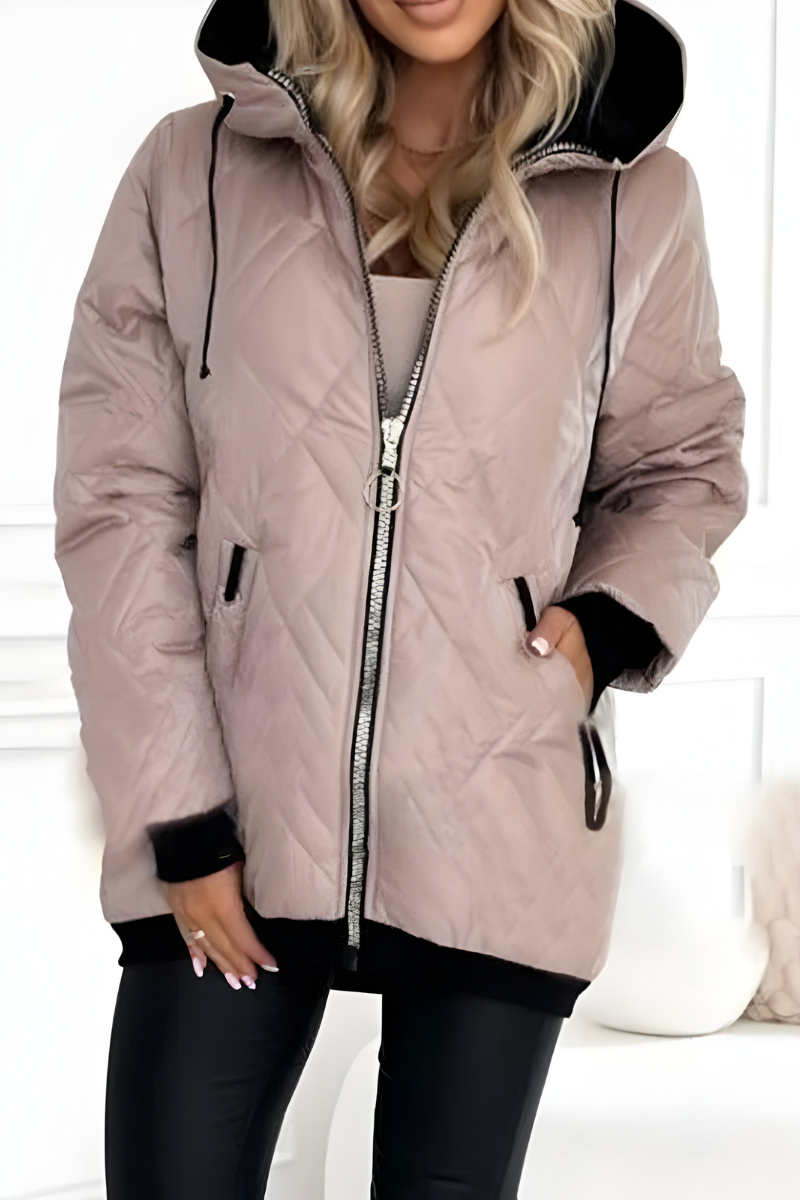 Women's Quilted Winter Jacket – Lightweight Hooded Puffer Jacket