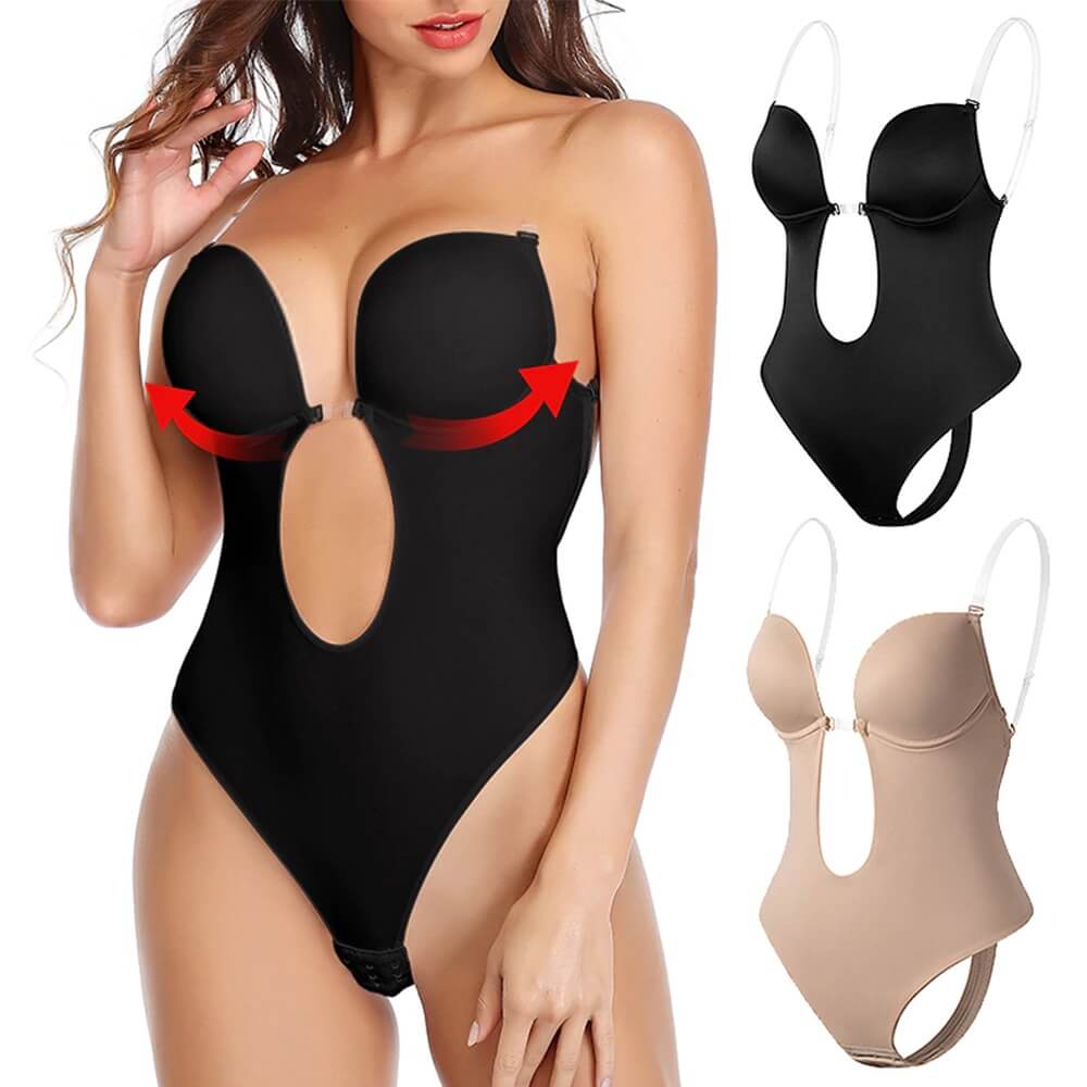 Women's Contour Low Back Bodysuit – Supportive Shaping Fitted Bodysuit