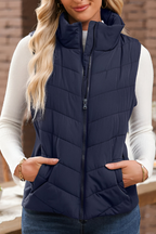 Women's Quilted Puffer Vest – Sleeveless Cold Weather Gilet