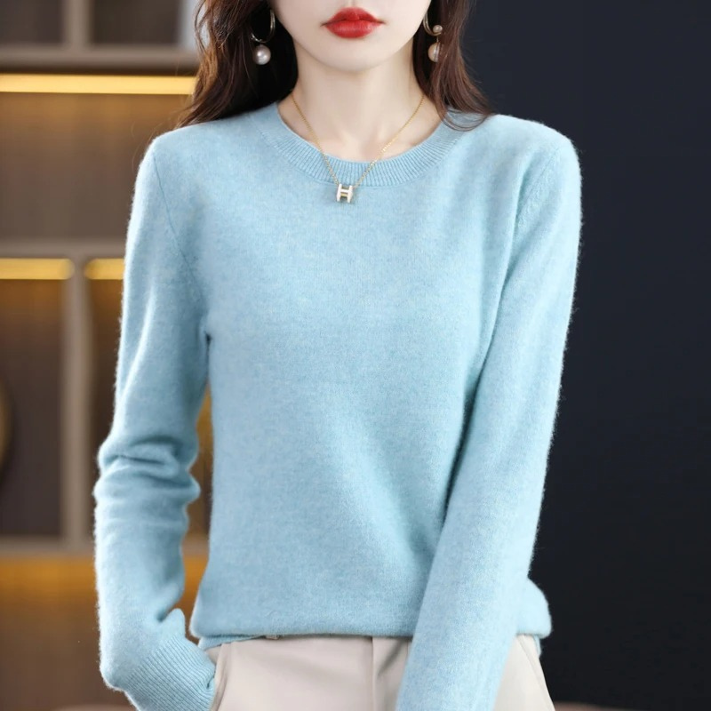 Women's Relaxed Crew Neck Knit Sweater – Soft Long Sleeve Pullover