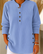 Women's Long Sleeve Knit Top – Textured Relaxed Sweater Top