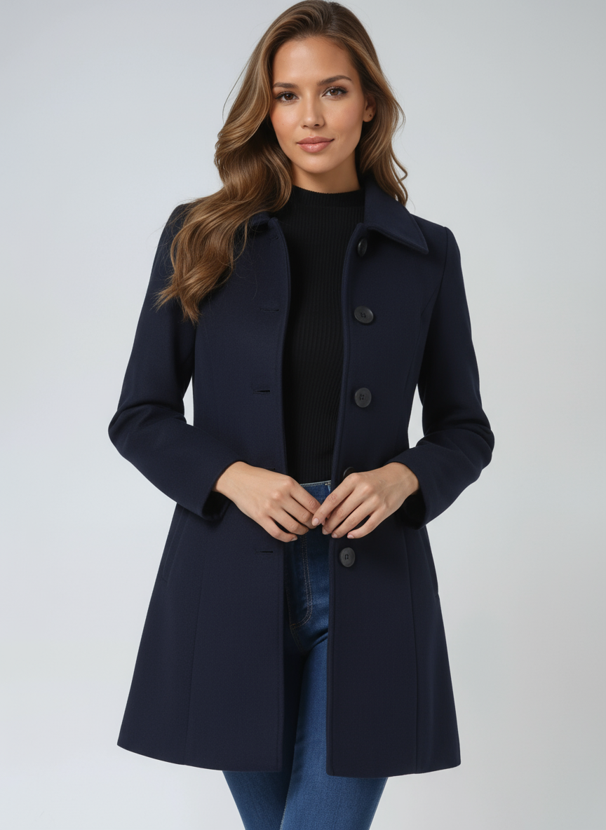 Alanah | Classic Button Coat with long sleeve and button closure
