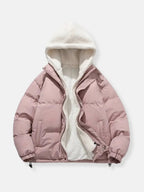 Women's Fleece Lined Winter Jacket – Hooded Zip Coat