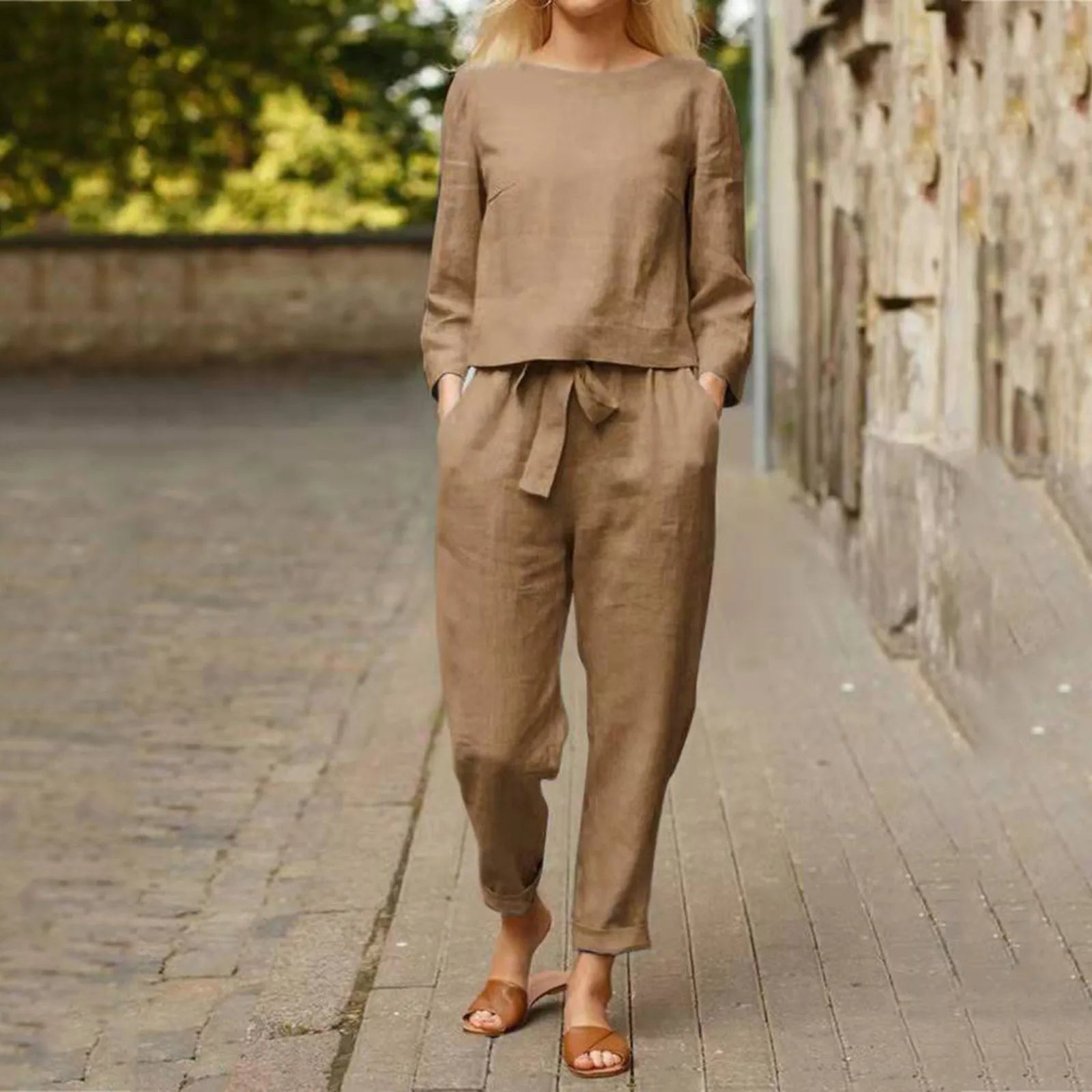 Women's Flare Sleeve Tracksuit – Cargo Pants Matching Two-Piece Set
