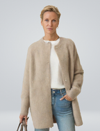 Women's Mid-Length Cardigan – Relaxed Cotton Blend Cardigan