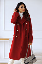 Women's Long Double-Breasted Overcoat – Classic Winter Coat