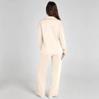 Women's Relaxed Lounge Set – Oversized Wide Leg Two-Piece Outfit