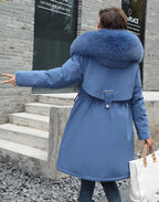 Women's Fur Lined Winter Parka – Hooded Longline Coat
