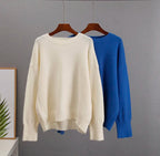 Women's Oversized Knit Sweater – Relaxed Long Sleeve Winter Sweater