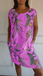 Women's Relaxed Crew Neck Dress – Flowy Everyday Midi Dress