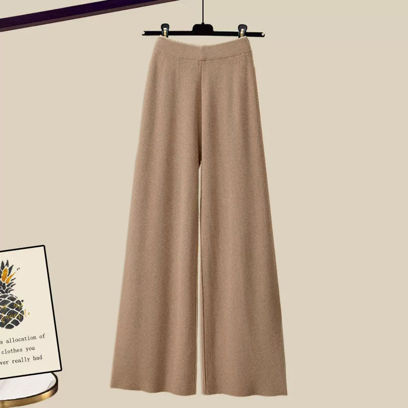 Women's High Waist Matching Set – Relaxed Top & Wide Leg Trousers