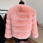 Women's Cropped Faux Fur Jacket – Plush Statement Winter Jacket