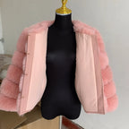 Women's Cropped Faux Fur Jacket – Plush Statement Winter Jacket