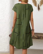 Women's Vacation Print Dress – Flowy Relaxed Summer Dress