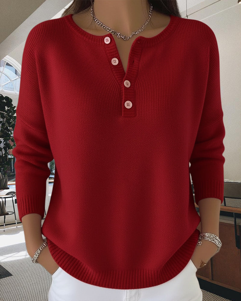 Women's V-Neck Winter Cardigan – Long Sleeve Button Cardigan