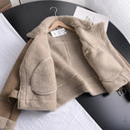 Women's Faux Shearling Aviator Jacket – Cropped Winter Jacket
