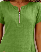 Women's A-Line Zip Front Dress – Flared Day Dress