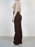 Women's Wide Leg Dress Pants – High Waist Tailored Fitted Waist Trousers