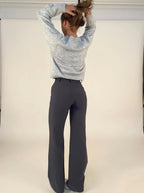 Women's Wide Leg Dress Pants – High Waist Tailored Fitted Waist Trousers