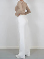 Women's Wide Leg Dress Pants – High Waist Tailored Fitted Waist Trousers