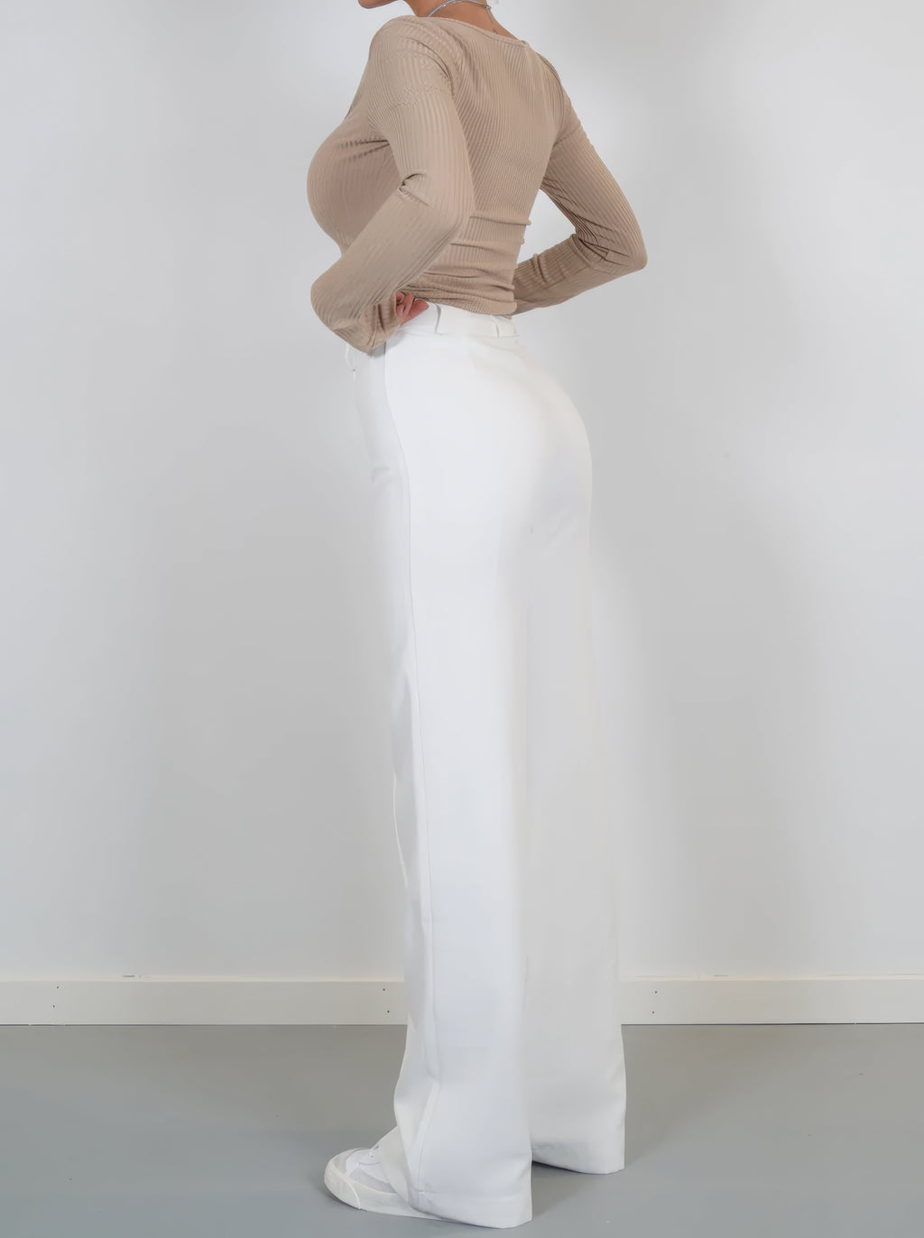 Women's High Waisted Office Trousers – Tailored Straight Leg Dress Pants