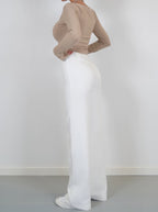 Women's Classic Straight Leg Trousers – High Waist Tailored Pants