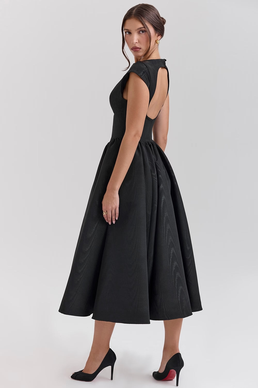 Women's Tailored Wedding Guest Dress – Defined Waist Flowy Occasion Dress