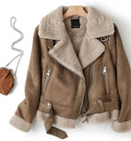 Women's Warm Fleece Jacket – Cropped Zip-Up Winter Jacket