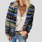 Women's Colourful Spring Cardigan – Textured Lightweight Knit Cardigan