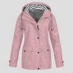 Women's Hooded Rain Jacket – Wind Resistant Zip-Up Outdoor Jacket
