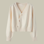 Women's V-Neck Long Sleeve Cardigan – Classic Button Front Cardigan
